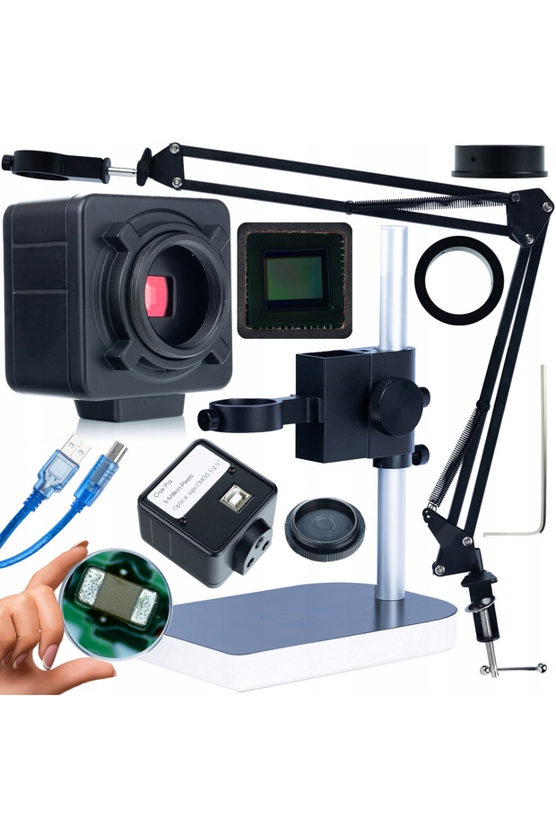 Adjustable Stand + Platform + 5MP Camera Set | For Digital Microscope - 1