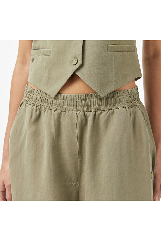 Kadın Relaxed Fit Haki Pantolon - 5