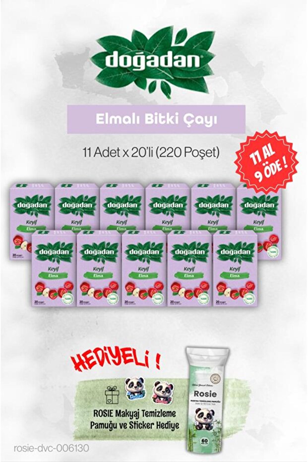 شاي التفاح 20 عبوة، اشترِ 11 واحصل على 9 مجانًا، وروزي