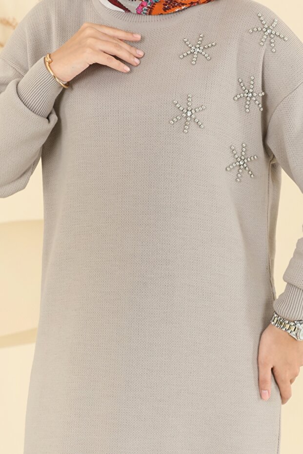 Taş Detaylı Triko Tunik 2717AYD574-MS Vizyon - 4