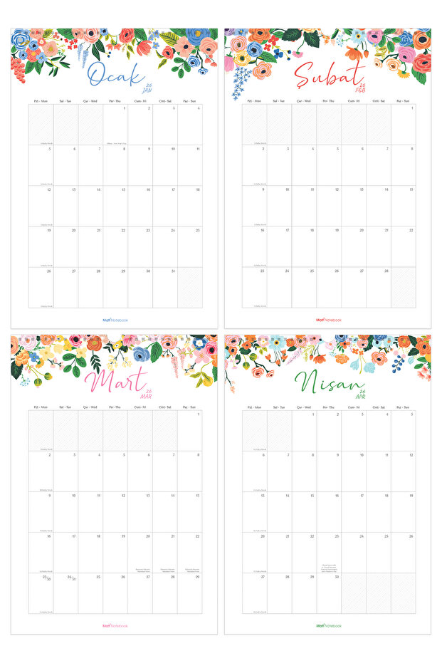 2026 Yılı Duvar Takvimi - 6