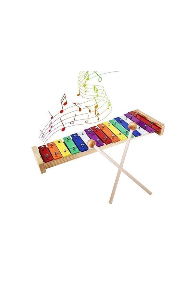 15-Tone Wooden Colorful Xylophone – Musical Instrument for Kids with 2 Mallets