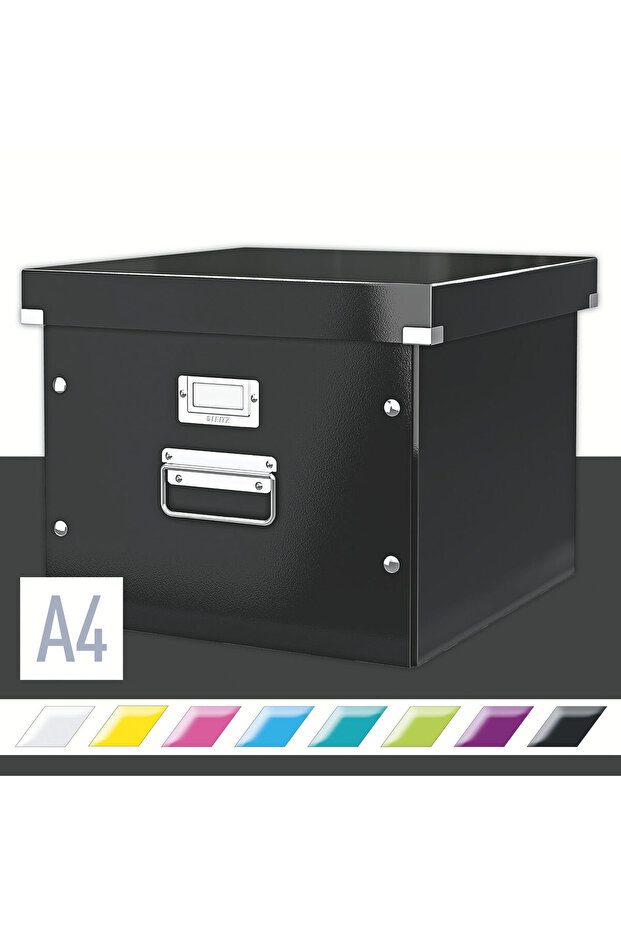 Storage box with lid laminated cardboard with black lid WOW Click&Store - 3