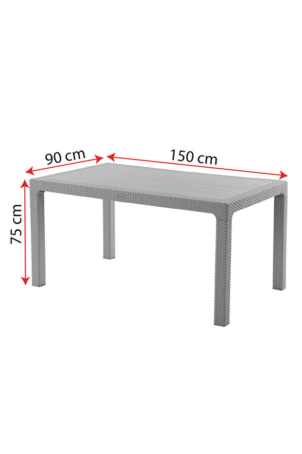 King 6 Kişilik Rattan Masa Sandalye Takımı Kahve - 5