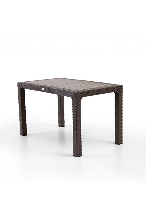 Side 4 Kişilik Rattan Masa Sandalye Takımı Kahve - 2