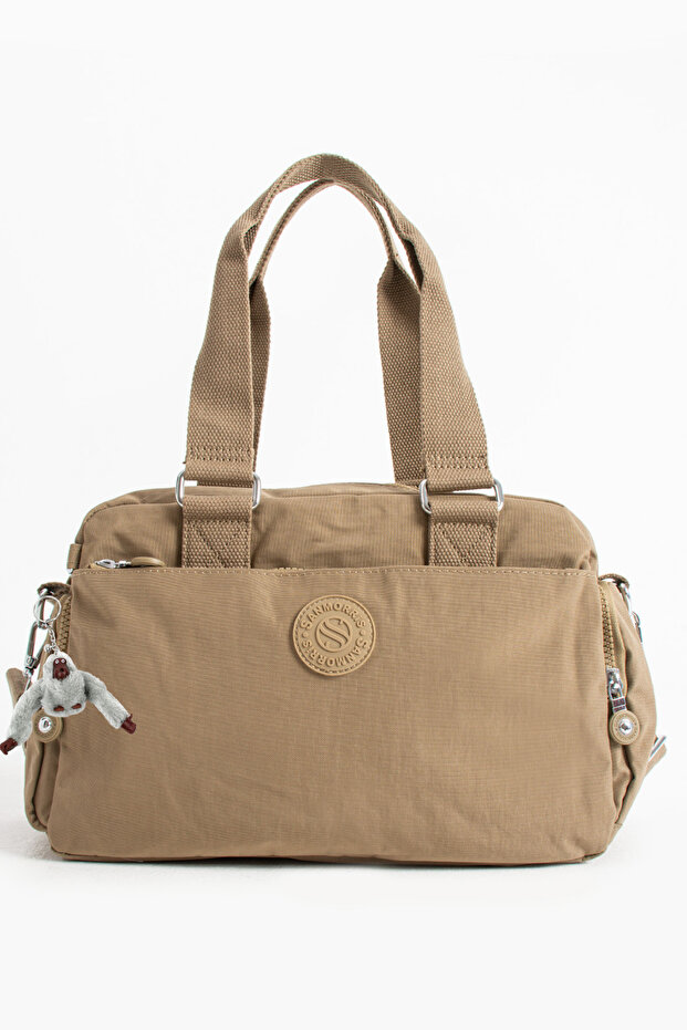 Women's Crinkle Fabric Crossbody and Shoulder Bag – Water Resistant, with Monkey Keychain Gift
