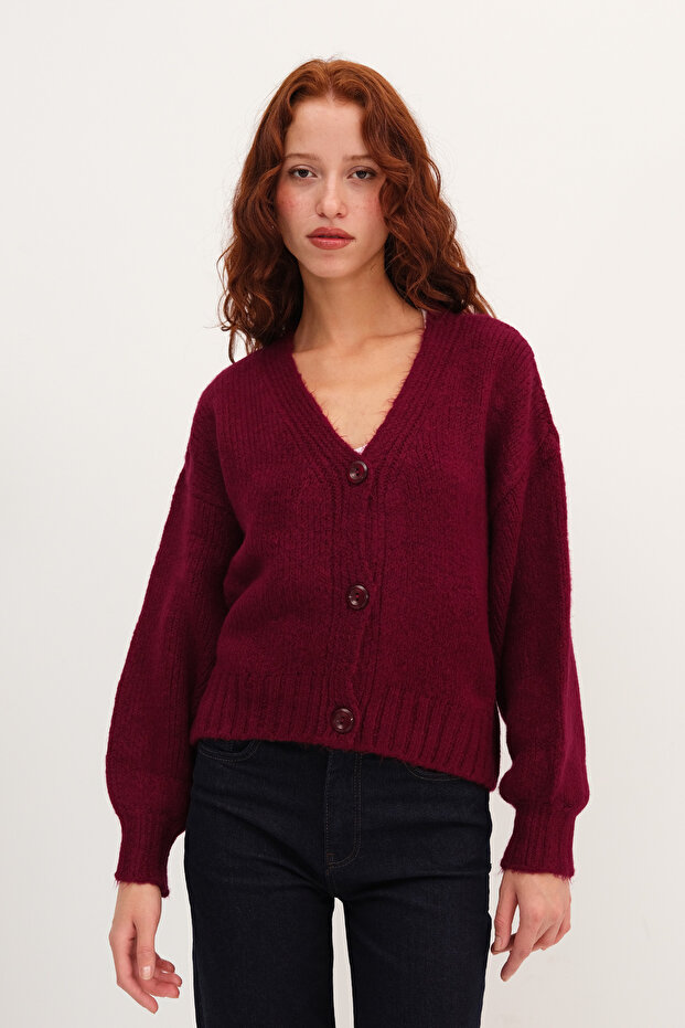 Düğmeli Triko Hırka H2432 - 6