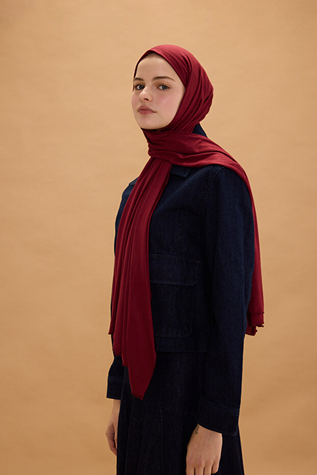 Bamboo Combed Shawl - Burgundy