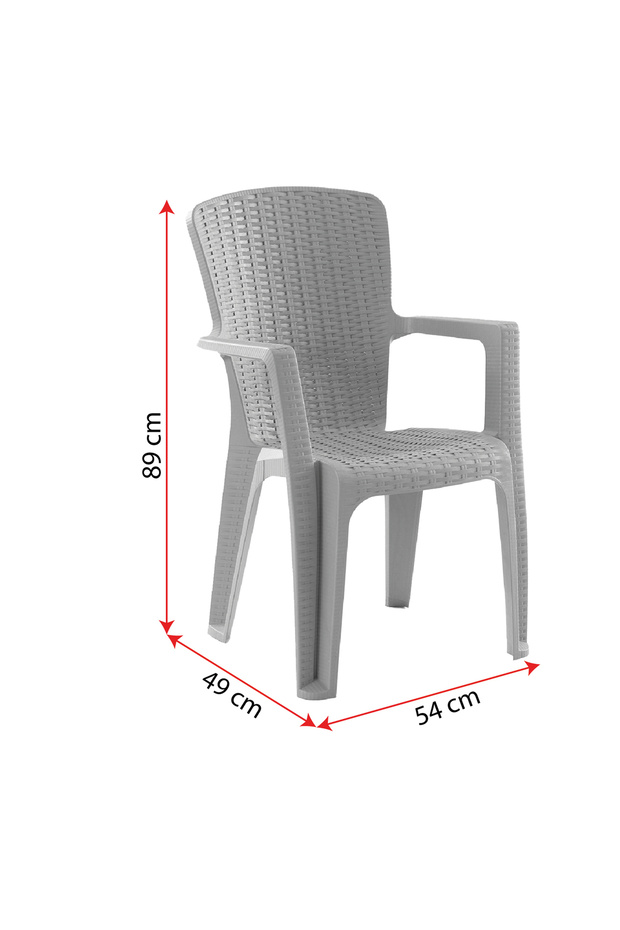 Side 4 Kişilik Rattan Masa Sandalye Takımı Kahve - 5
