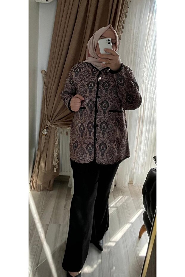 سترة منقوشة بنمط الجاكار - 5