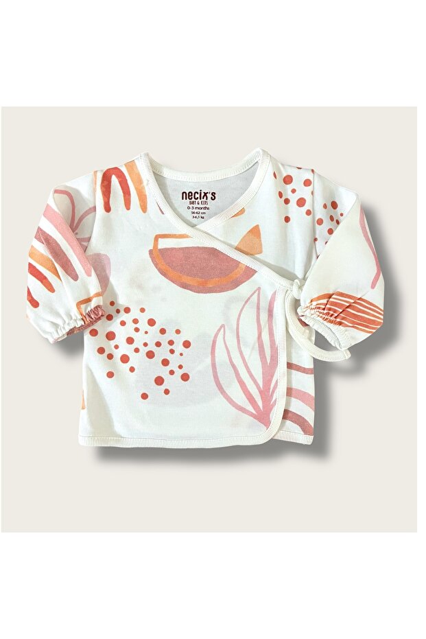 Önden Bağcıklı Pembe Desenli 5’li Zıbın Seti - 3