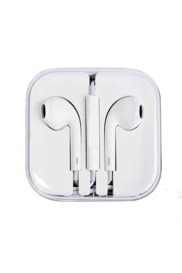 Earphones Compatible with Apple, Wired, White