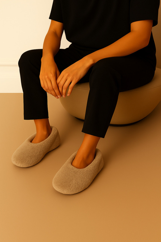 Men's Booties Slippers Foldable Bag Portable Home Flats Non-Slip No Sound Sole