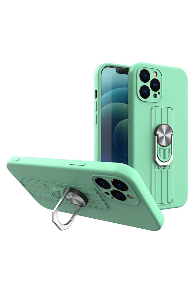 Case compatible with iPhone 13 Pro, kickstand function, Mint green - 2
