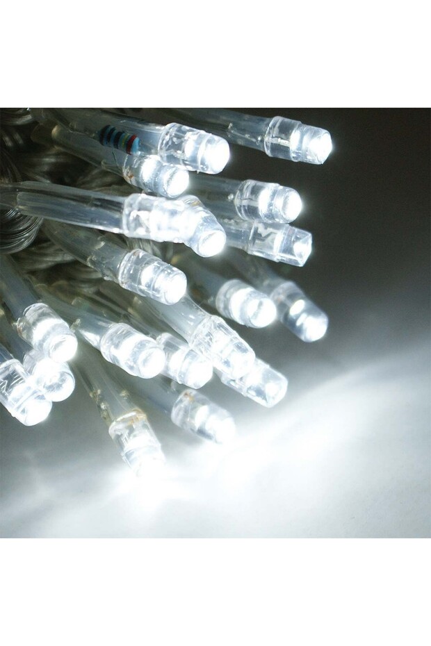 Christmas Light Installation, 10 m, 100 LEDs, Linear, Cold White, 8 Light Modes, Transformer, Interc - 4