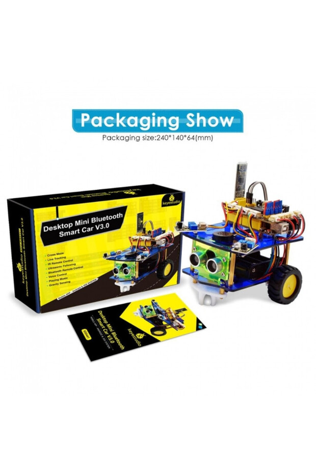 Kit auto robotic inteligent Bluetooth mini pentru desktop V3.0 Arduino - 2