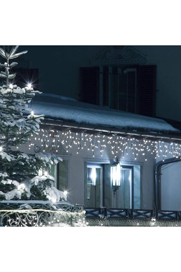 Christmas Lights 10 m, 286 LEDs, Fringes, Cold White, Flash, Remote Control Transformer, Interconnec - 4