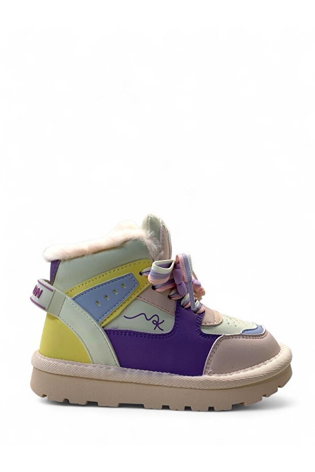 22753 Girl's Powder/Lilac Fur Lined Boots