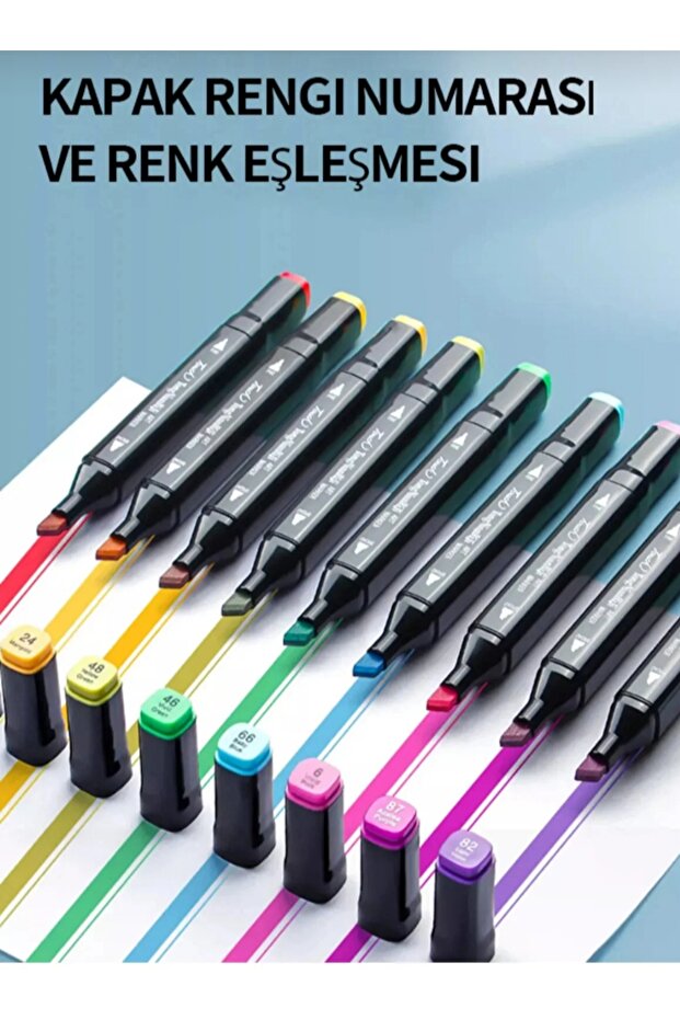 48'li Çift Uçlu Marker Kalem Seti Çanta Set Double Art Marker - 4