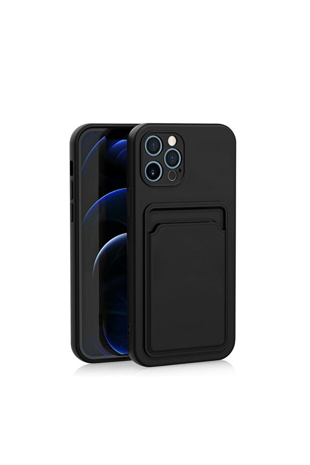 Protective Case with Card Holder Compatible with Huawei P40 Lite E - Black - 6