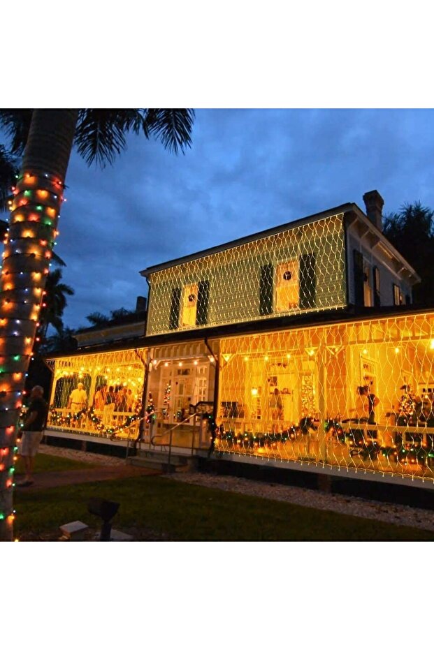 Christmas Light Net, 9 m x 3 m, 960 LEDs, Warm White, 8 Lighting Modes, Remote-Controlled Transforme - 4