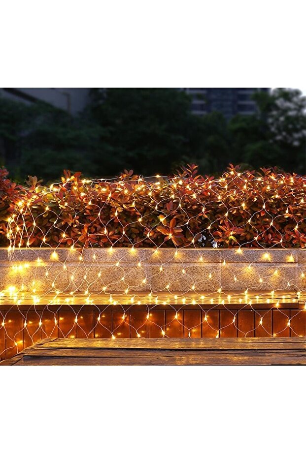 Christmas Net Light, IP 44, 27 x 1 m, 1200 LEDs, Warm White, 8 Light Modes, Transformer without Remo - 4