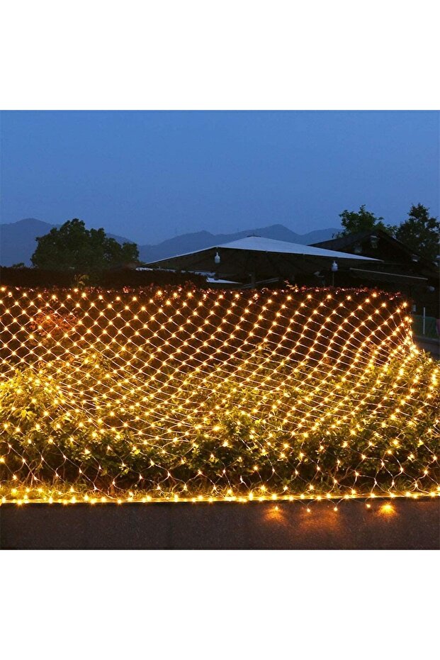 Christmas Lighting Net, 1 m x 3 m, 160 LEDs, Warm White, 8 Light Modes, Transformer, Interconnectabl - 3