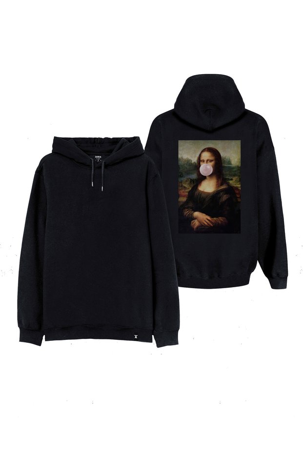 Leonardo Da Vinci Mona Lisa Printed Black Hooded Hoodie Sweatshirt Hoodie