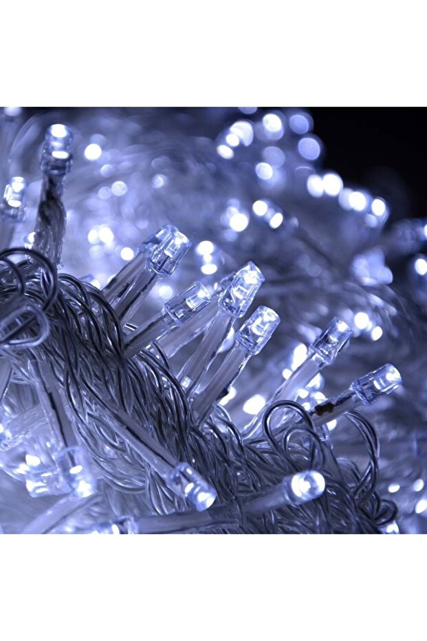 Christmas Lights, 39 m, 1133 LEDs, Icicle Style, Cool White, 8 Light Modes, Remote Control, Extendab - 8