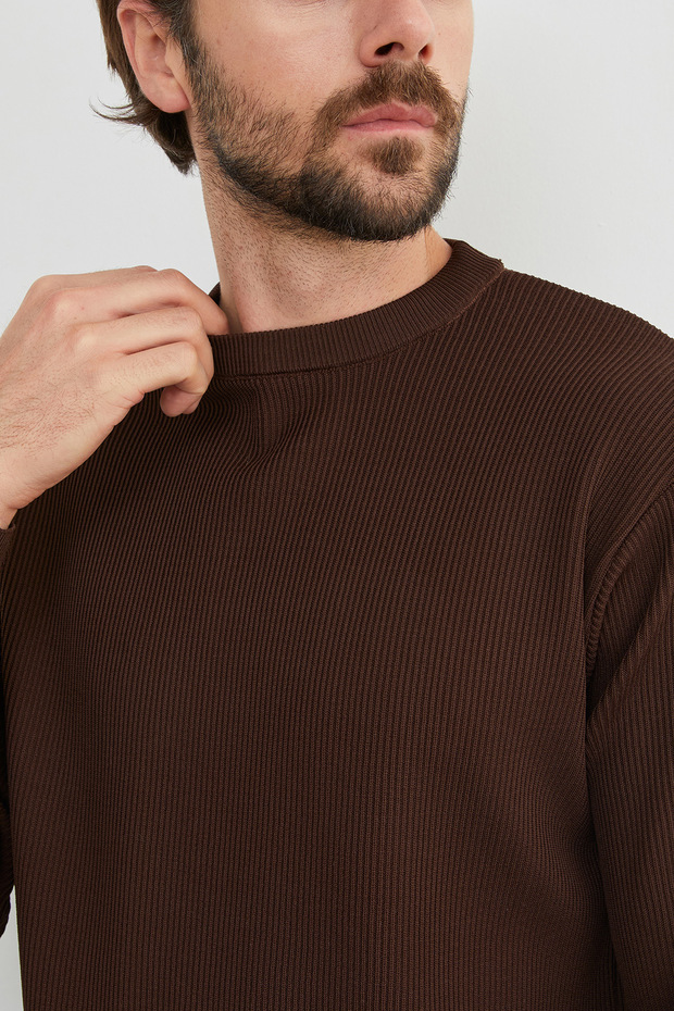 Basic Bisiklet Yaka Triko Kazak - 2