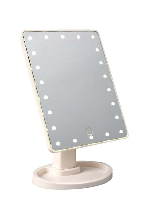 مرآة مكياج مع أضواء LED بيضاء - 1