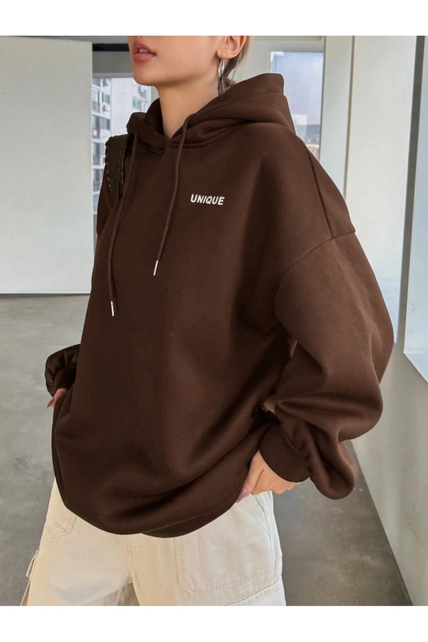 Unisex Unique Printed Hooded Sweatshirt with 2 Threads - 5