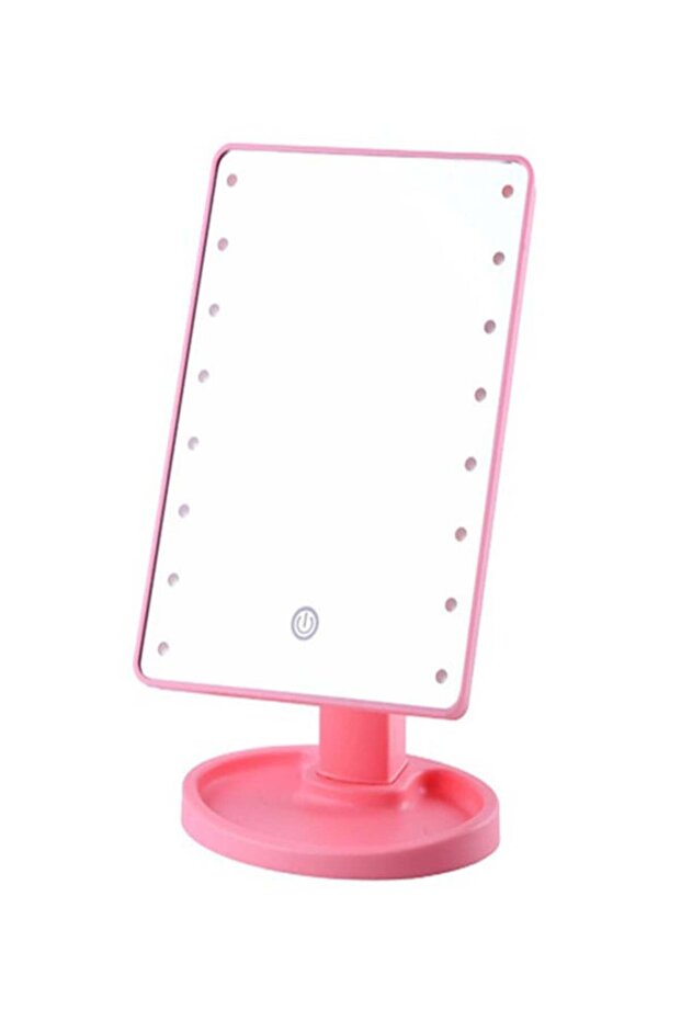 16 LED Square Multi-Function Makeup Mirror Pink - 1