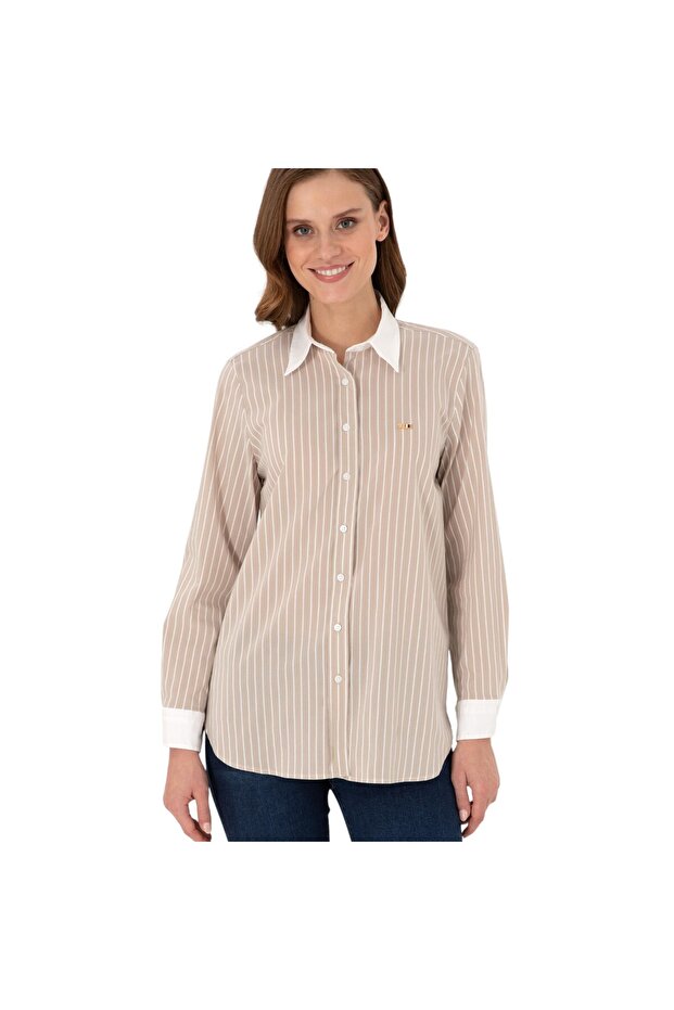 Women's Striped Long Sleeve Tunic Shirt