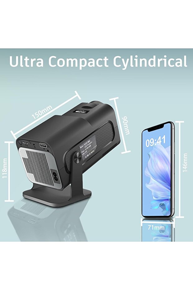 Mini Projector with Wifi and Bluetooth,1080P Smart Portable Projector with 4K Support,300 AN - 7