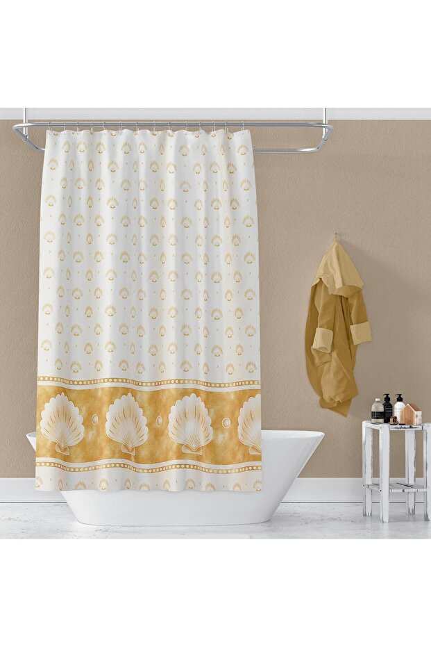 Bathroom Curtain 1X100X200 Single Panel Shower Curtain with Rings Shower Cabin Curtain 4910 White