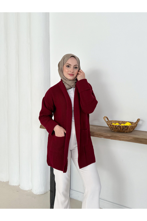 Triko Hırka Şık & Rahat Düğmesiz - 8