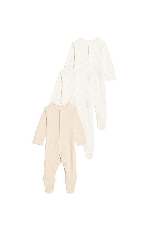 3'lü Pamuklu Kaplumbağa Desenli Uyku Tulumu Seti (0–3 Yaş) - 2