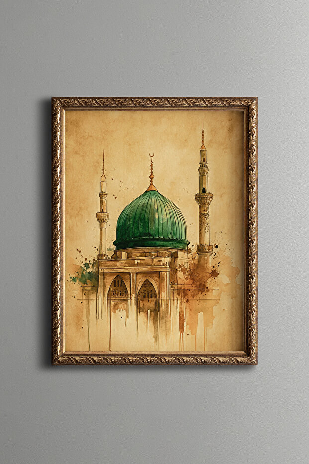 مسجد نبوي - إطار منقوش بتصميم عتيق