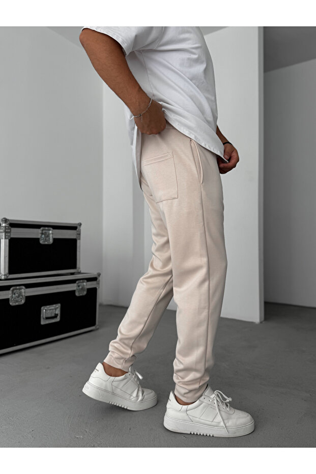 Bej Lastikli Rahat Basic Eşofman YP-4007 - 4