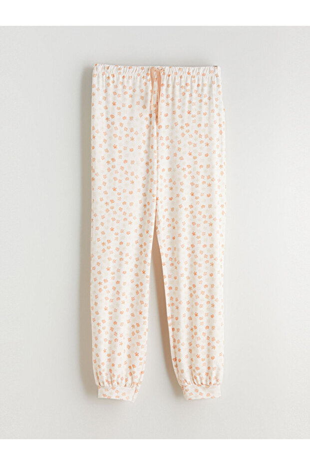 Bisiklet Yaka Çiçekli Kadın Pijama - 4