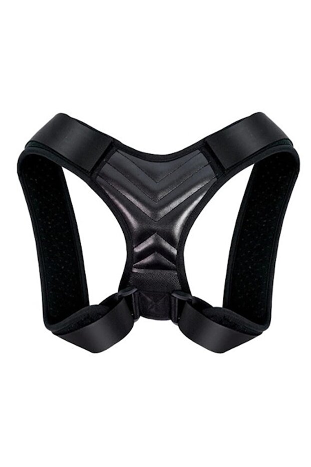 Orthopedic Neck Support, Polyester, Posture Correction Function, Adjustable, M, Black - 1