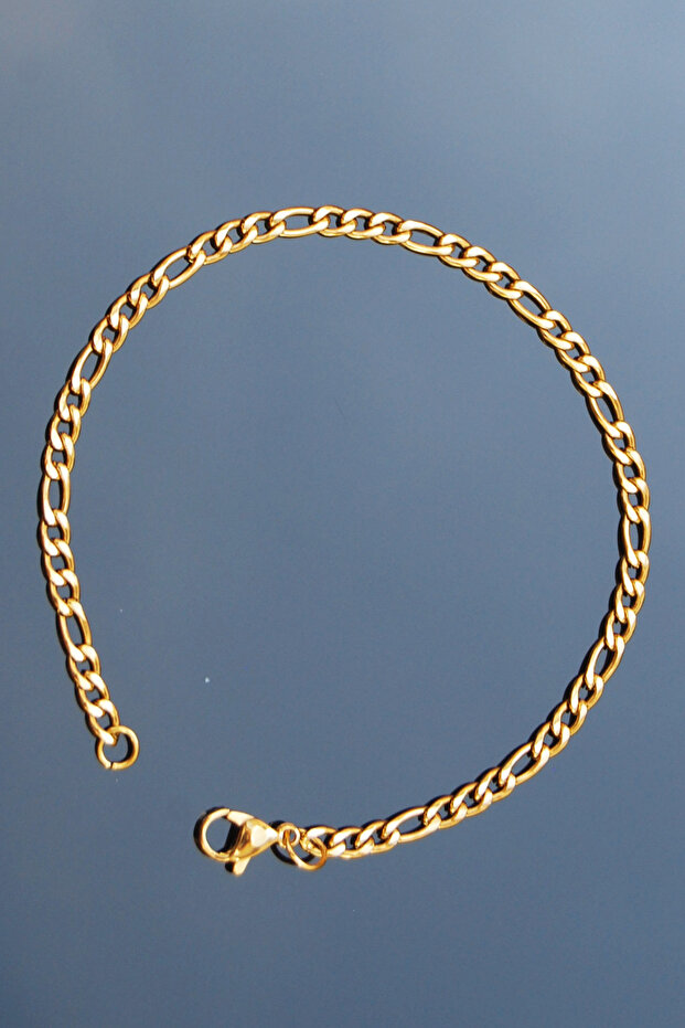 Figaro Model Chain Stainless Steel Bracelet Gold Color - 3mm