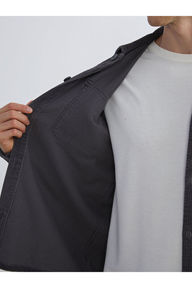 Gömlek Yaka Erkek Gömlek Ceket - 4