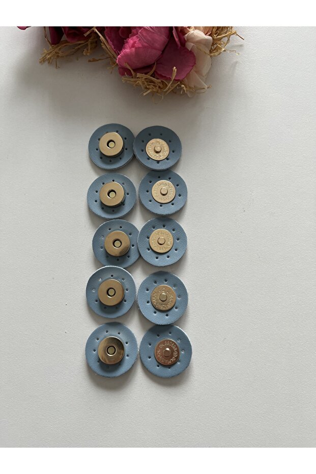 Five-Piece Leather Magnet for Knitted Bags - Five-Piece Snap Fasteners