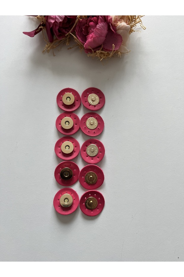 Five-Piece Leather Magnet for Knitted Bags - Five-Piece Snap Fasteners