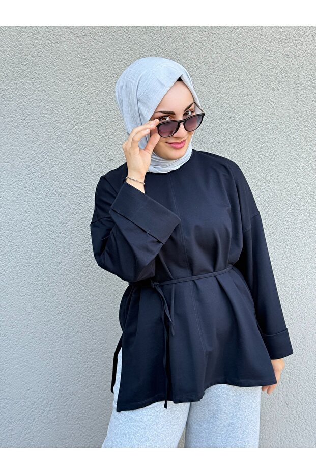 SEYYAR KUŞAKLI BASİC SWEAT - 4