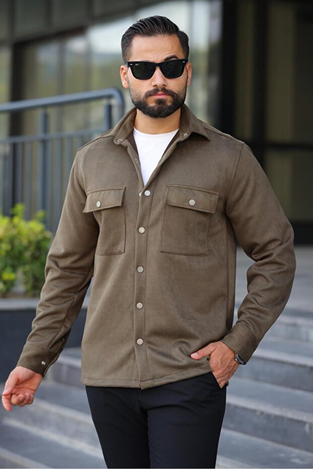 سترة رجالية مريحة من جلد الغزال - 3