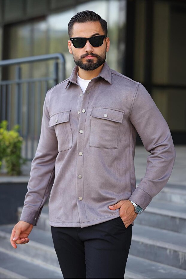 Comfortable Fit Suede Men's Jacket - 3