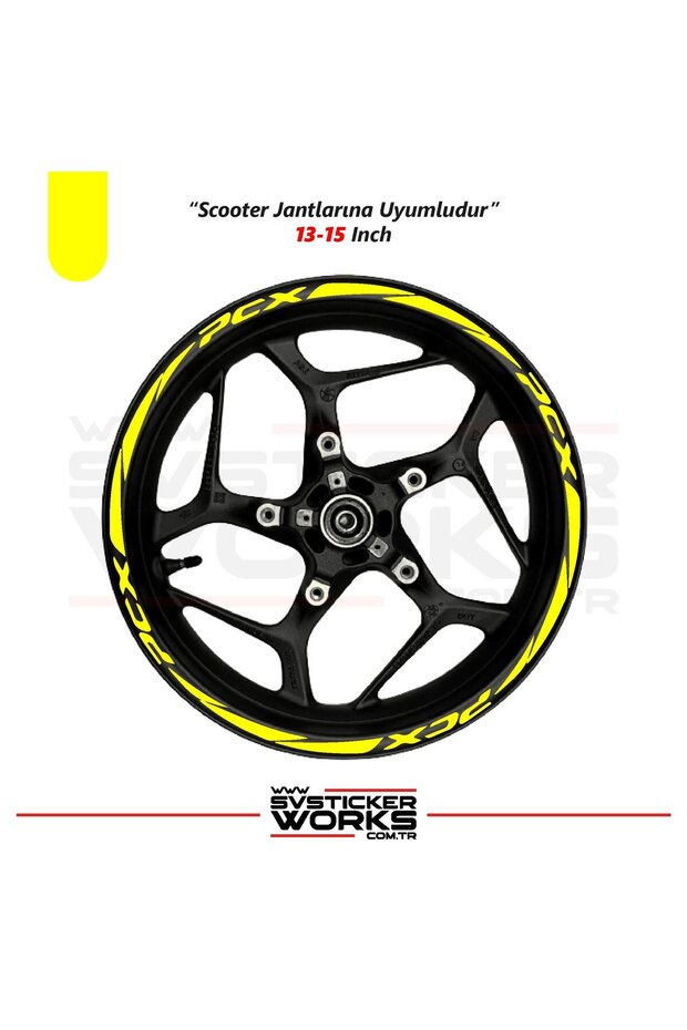 Honda Pcx Sticker Wheel Rim Sticker 16-Piece Pcx Lettered Wheel Rim Sticker